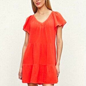 Velvet by Graham & Spencer Fire Red Eleanor Mini Dress Size M NWT